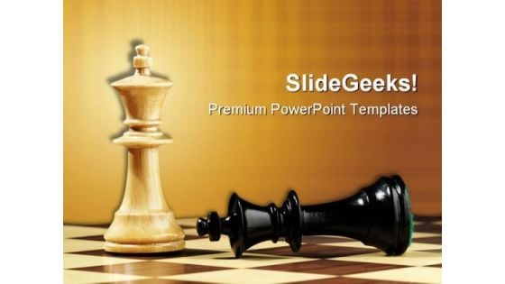 Chess Game Leadership PowerPoint Template 0910