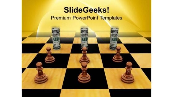 Chess Game With Dollars Success PowerPoint Templates And PowerPoint Themes 1112