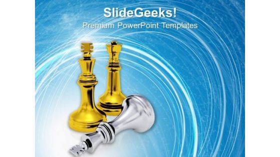 Chess King And Queen Business PowerPoint Templates And PowerPoint Themes 1012