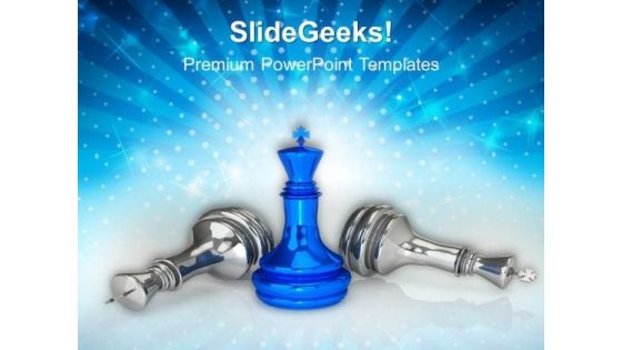 Chess King Standing Game Over Success PowerPoint Templates And PowerPoint Themes 1012