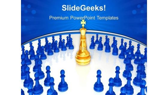 Chess King Surrounded Game PowerPoint Templates And PowerPoint Themes 0612