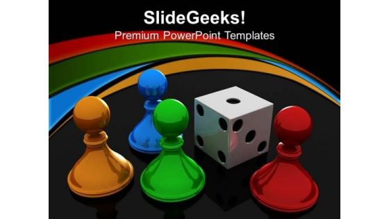 Chess Pawns With Dice Game PowerPoint Templates And PowerPoint Themes 0612 Chess Pawns With Dice Game PowerPoint Templates And PowerPoint Themes 0612