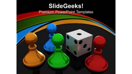 Chess Pawns With Dice Game PowerPoint Templates And PowerPoint Themes 0612