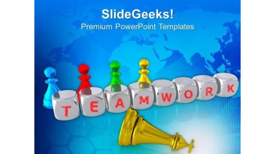 Chess Pieces With Word Teamwork PowerPoint Templates Ppt Backgrounds For Slides 0713