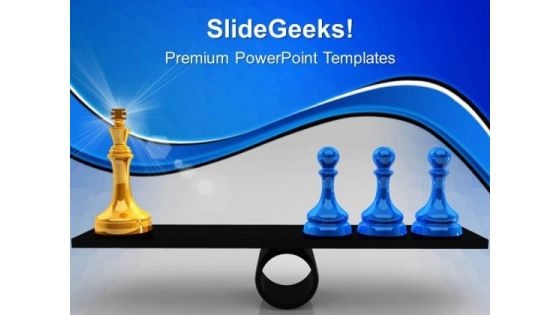 Chessmen On Scales Business PowerPoint Templates And PowerPoint Themes 0612