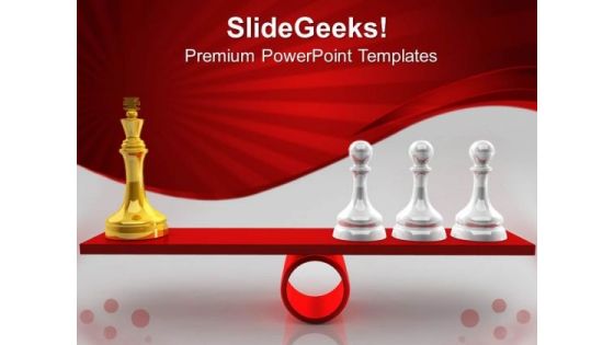 Chessmen On Scales Competition PowerPoint Templates And PowerPoint Themes 0612