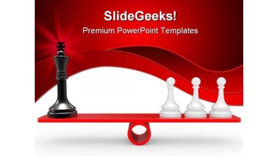 Chessmen On Scales Game PowerPoint Templates And PowerPoint Backgrounds 0211