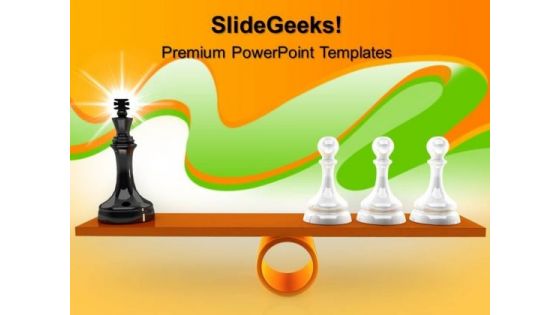 Chessmen On Scales Game PowerPoint Templates And PowerPoint Themes 0612