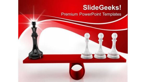 Chessmen On Scales Leadership PowerPoint Templates And PowerPoint Themes 0712