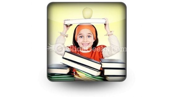 Child Girl Studying PowerPoint Icon S