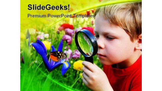 Child Observing Nature PowerPoint Template 1110 Child Observing Nature PowerPoint Template 1110
