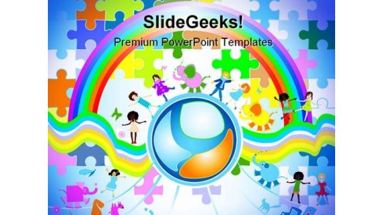 Children Diversity Global PowerPoint Themes And PowerPoint Slides 0211