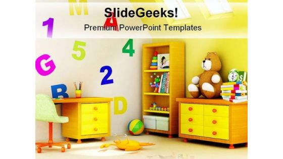 Children Room Architecture PowerPoint Backgrounds And Templates 1210