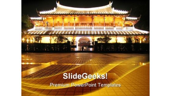 Chinese Pagoda Vacation PowerPoint Themes And PowerPoint Slides 0511