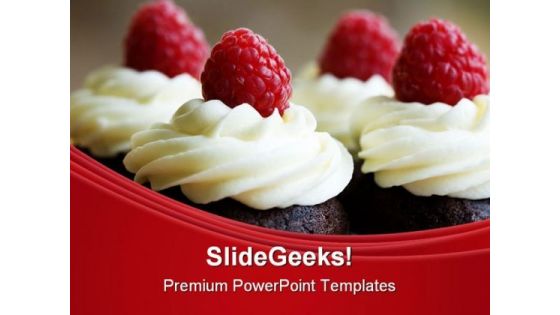 Chocolate And Raspberry Cupcake Food PowerPoint Templates And PowerPoint Backgrounds 0211