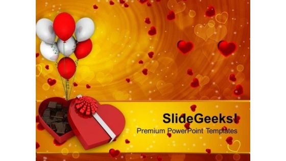 Chocolate Box Heart Shape Balloons Festival PowerPoint Templates Ppt Backgrounds For Slides 0213