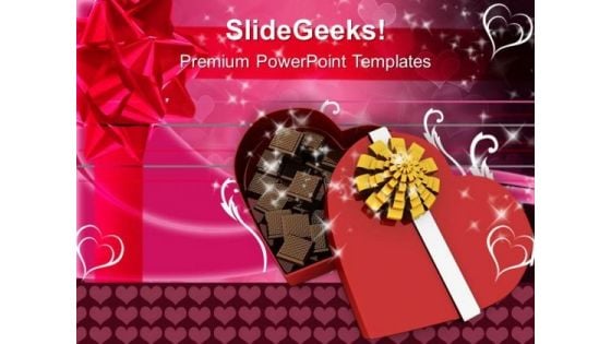 Chocolate Box Valentines Gift PowerPoint Templates Ppt Backgrounds For Slides 0213