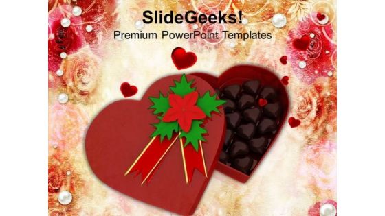 Chocolate Gift Box For Valentines Day PowerPoint Templates Ppt Backgrounds For Slides 0213