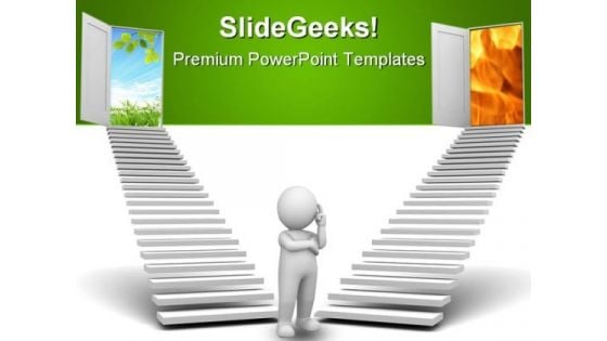 Choice Of Way Nature PowerPoint Template 0910 Choice Of Way Nature PowerPoint Template 0910