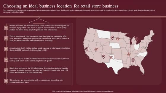 Choosing An Ideal Business Location For Retail Store Fashion Business Plan Brochure Pdf