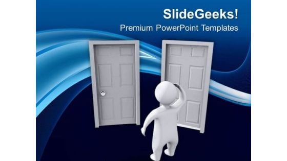 Chosse Right Door For Better Solution PowerPoint Templates Ppt Backgrounds For Slides 0413