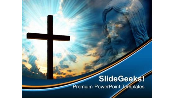 Christ Cross At Sunset PowerPoint Templates And PowerPoint Themes 0712