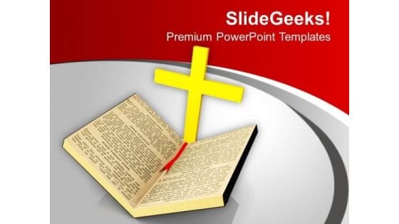 Christian Cross Symbol Holy Bible PowerPoint Templates Ppt Backgrounds For Slides 1212