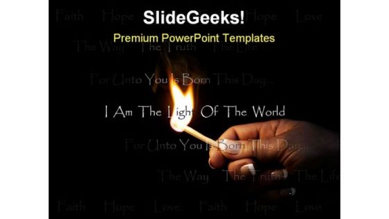 Christian Flame Religion PowerPoint Template 0810