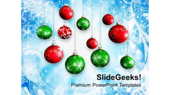 Christmas Background With Baubles Holiday PowerPoint Templates Ppt Backgrounds For Slides 1112