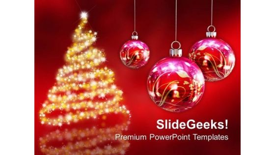 Christmas Balls Bauble Festival PowerPoint Templates And PowerPoint Themes 1012