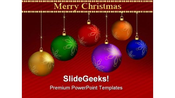 Christmas Balls Festival PowerPoint Backgrounds And Templates 1210