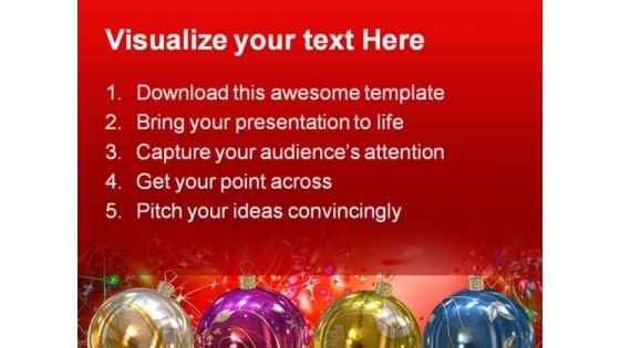 Christmas Balls Holidays PowerPoint Template 1010