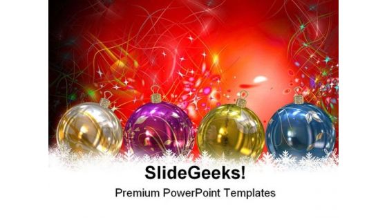 Christmas Balls Holidays PowerPoint Template 1010