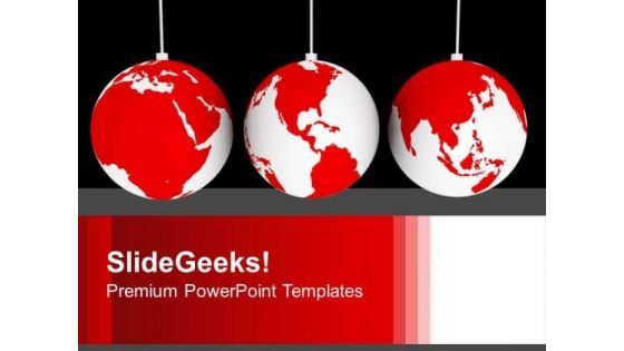 Christmas Balls Shaped As Globe Background PowerPoint Templates Ppt Backgrounds For Slides 1212