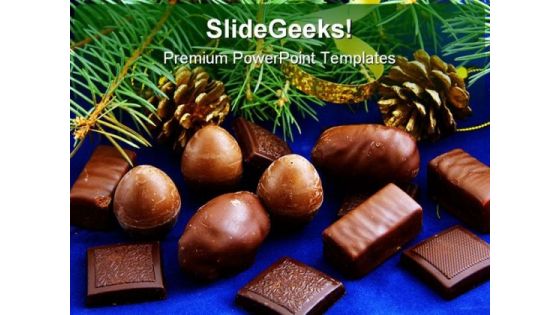 Christmas Chocolates Food PowerPoint Backgrounds And Templates 0111