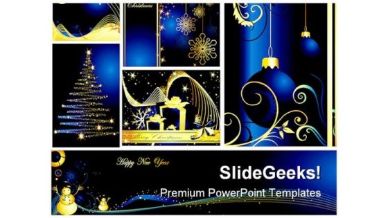 Christmas Collage Festival PowerPoint Backgrounds And Templates 0111