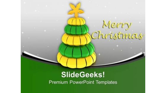 Christmas Cubed Tree Winter Holidays PowerPoint Templates Ppt Backgrounds For Slides 0113