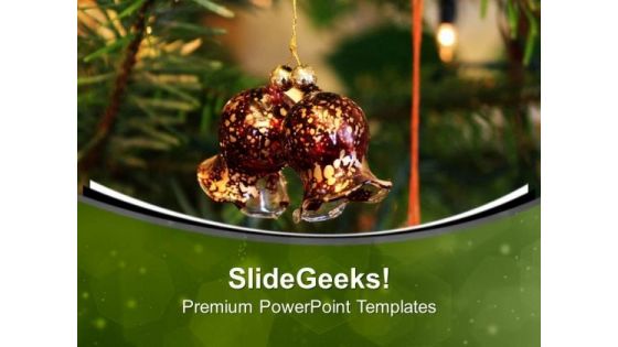 Christmas Decoration Bells For Celebration PowerPoint Templates Ppt Backgrounds For Slides 0713