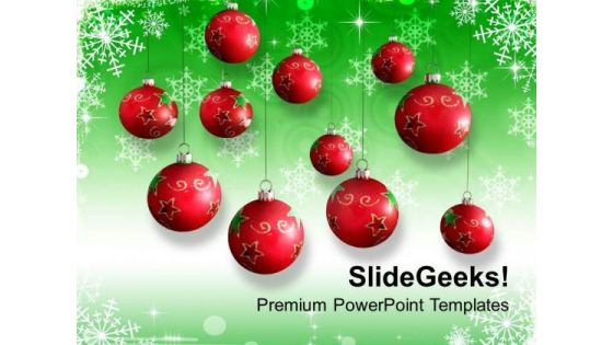 Christmas Decoration With Baubles Events PowerPoint Templates Ppt Backgrounds For Slides 1112