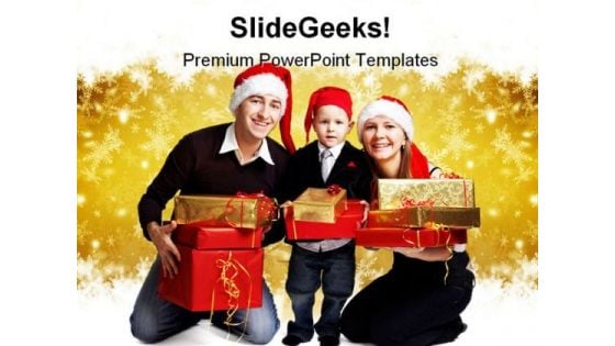 Christmas Family PowerPoint Background And Template 1210