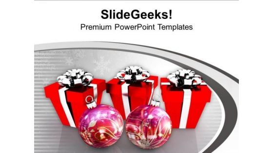 Christmas Festival Peace Boxes Balls PowerPoint Templates Ppt Backgrounds For Slides 1212