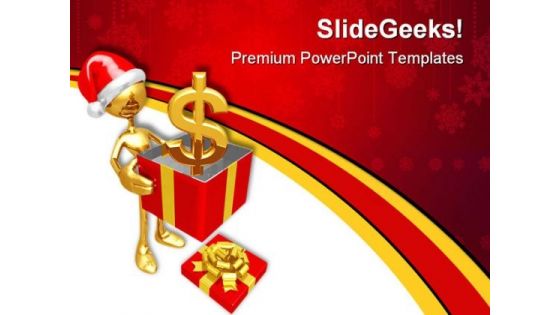 Christmas Gift Dollar Money PowerPoint Templates And PowerPoint Backgrounds 0711