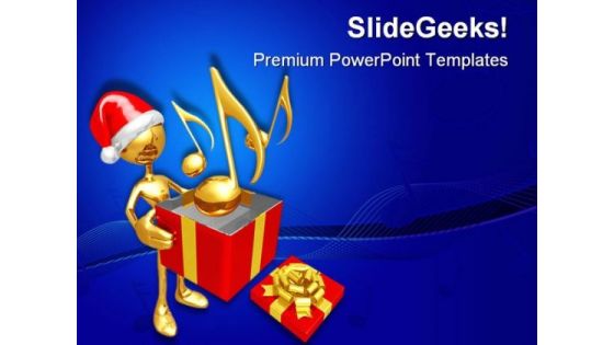 Christmas Gift Music PowerPoint Templates And PowerPoint Backgrounds 0711