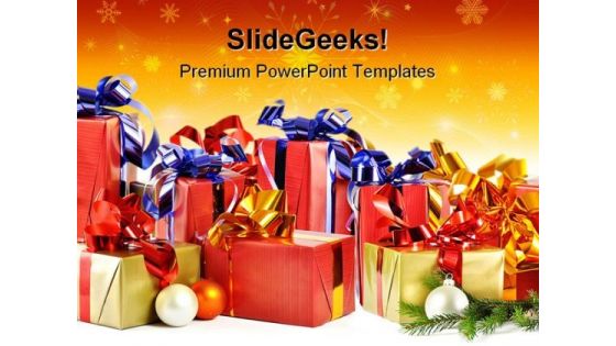 Christmas Gifts Festival PowerPoint Backgrounds And Templates 0111