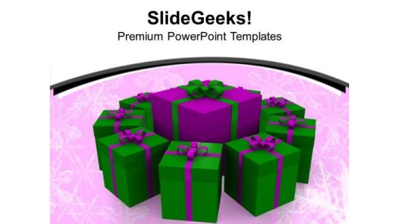 Christmas Gifts Packed In Circle Events PowerPoint Templates Ppt Backgrounds For Slides 1112