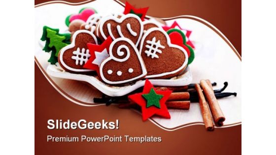 Christmas Gingerbreads Festival PowerPoint Templates And PowerPoint Backgrounds 0211