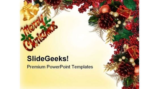 Christmas Holly Berries Abstract PowerPoint Themes And PowerPoint Slides 0611