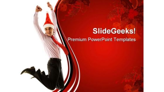 Christmas Joy Jump Business PowerPoint Themes And PowerPoint Slides 0611