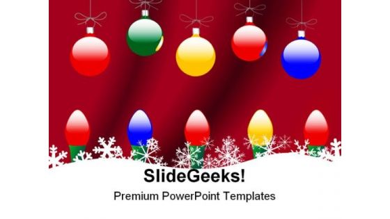 Christmas Ornaments Snowflake Festival PowerPoint Themes And PowerPoint Slides 0511