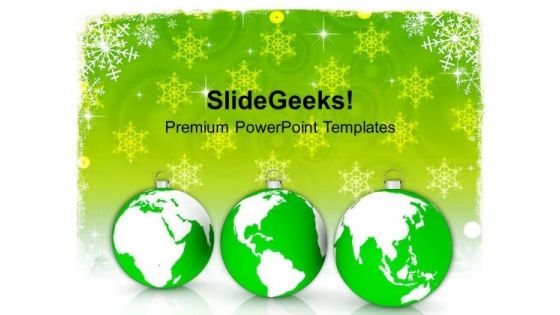 Christmas Ornaments With World Maps PowerPoint Templates Ppt Backgrounds For Slides 1112